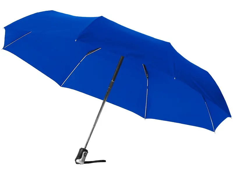 Зонт Alex трехсекционный автоматический 21,5, ярко-синий - 10901610