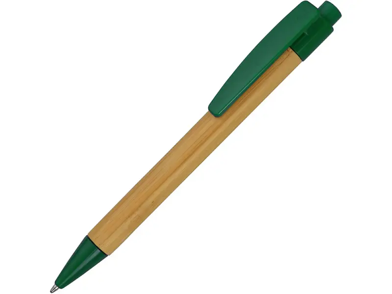 Ручка шариковая Borneo из бамбука, зеленый, черные чернила - 10632203