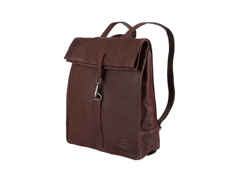 Рюкзак-сумка KLONDIKE DIGGER Mara, натуральная кожа в темно-коричневом цвете, 32,5 x 36,5 x 11 см - 1070.03