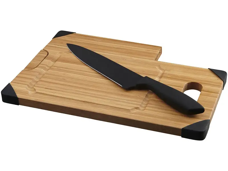 Разделочная доска с ножом Bamboo, коричневый/черный - 11293600