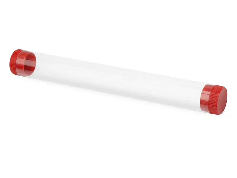 Футляр-туба пластиковый для ручки Tube 2.0, прозрачный/красный - 84560.01