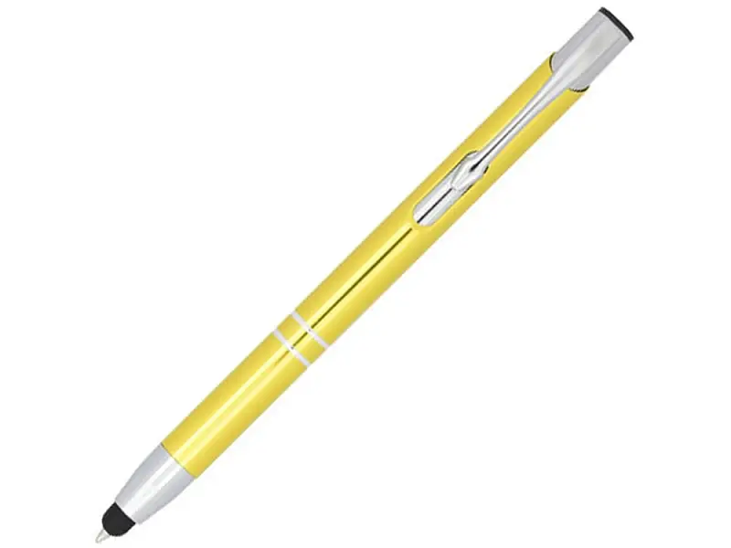 Шариковая кнопочная ручка-стилус Moneta из анодированного алюминия, желтый - 10729810