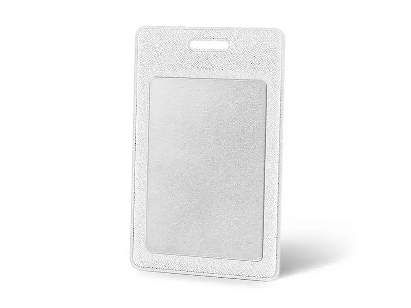 Вертикальный карман из экококожи для карты Favor, белый - 112106