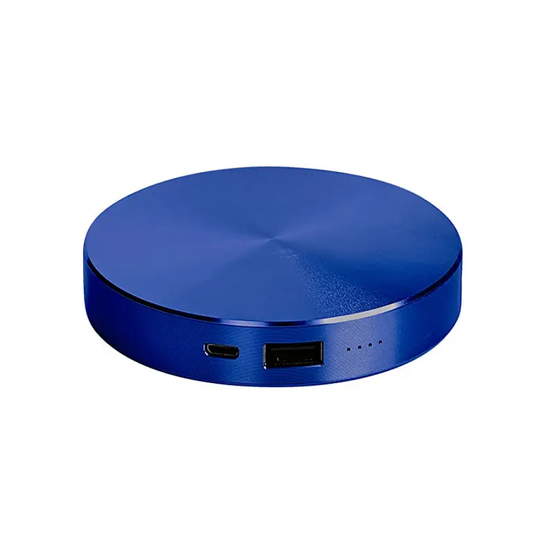 Универсальный аккумулятор "UFO" (6000mAh) в подарочной коробке,синий, 8,6х1,5 см,металл - 23801/24