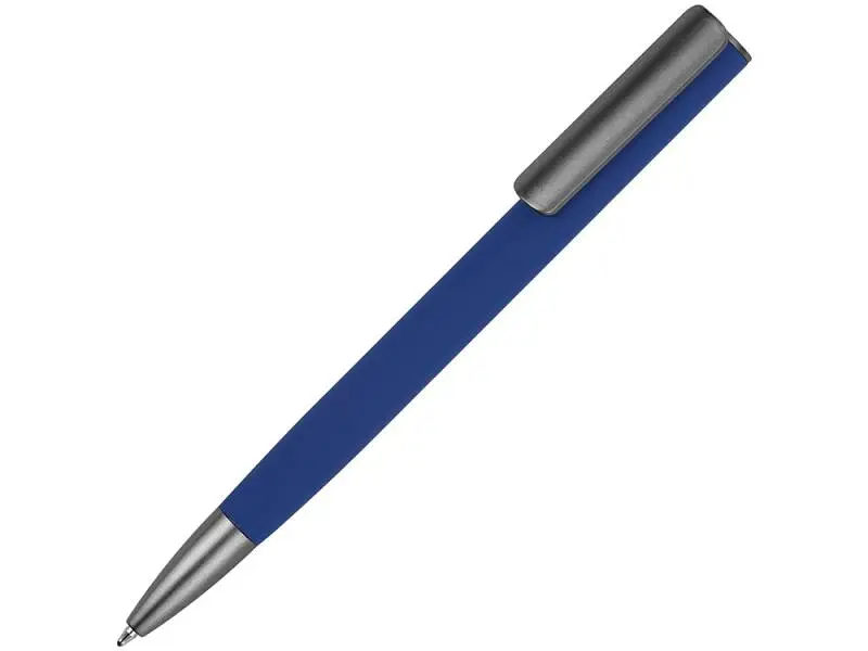 Ручка металлическая шариковая Insomnia софт-тач с зеркальным слоем, темно-синяя с серым - 11582.02