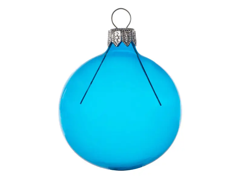 Стеклянный шар голубой полупрозрачный, заготовка шара 6 см, цвет 61 - 213022