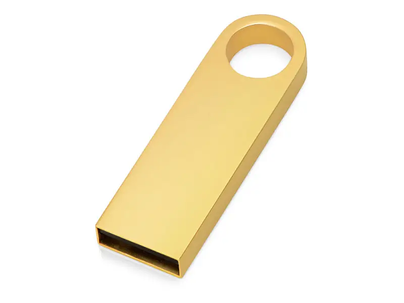 USB 2.0-флешка на 8 Гб с мини чипом и круглым отверстием, золотистыйй - 6589.8.05
