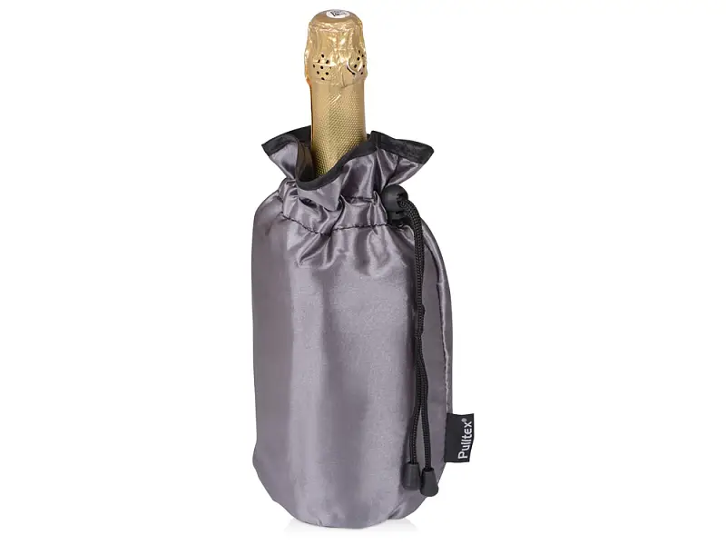 Охладитель для бутылки шампанского Cold bubbles из ПВХ в виде мешочка, серебристый - 00784600