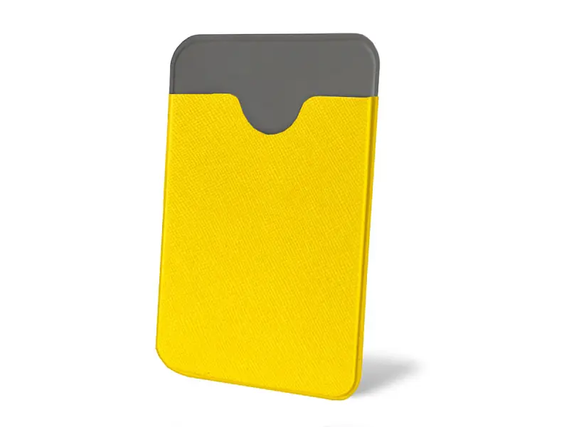 Чехол-картхолдер Favor на клеевой основе на телефон для пластиковых карт и и карт доступа, желтый - 7319.04