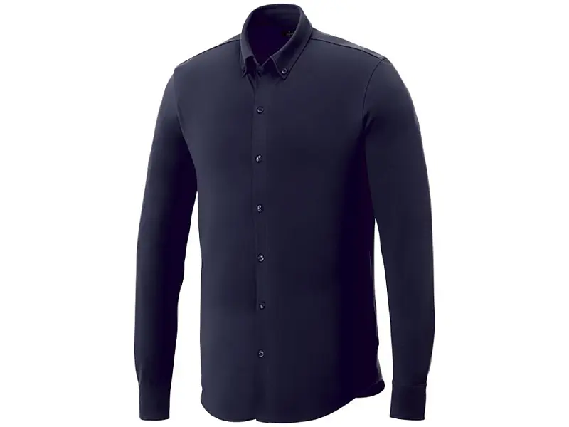 Мужская рубашка Bigelow из пике с длинным рукавом, темно-синий - 3817649XS