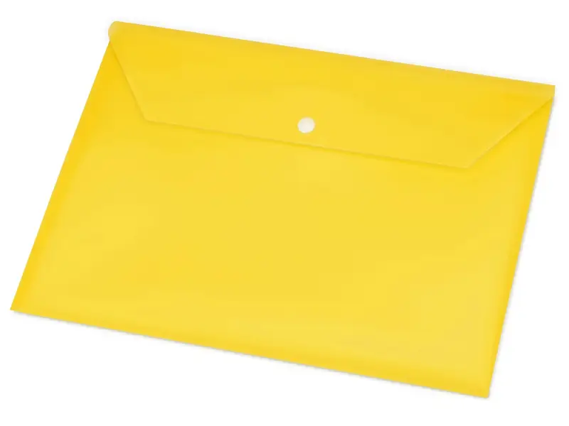 Папка-конверт А4 с кнопкой, желтый - 19117