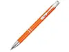 Алюминиевая шариковая кнопочная ручка Moneta, синие чернила, оранжевый