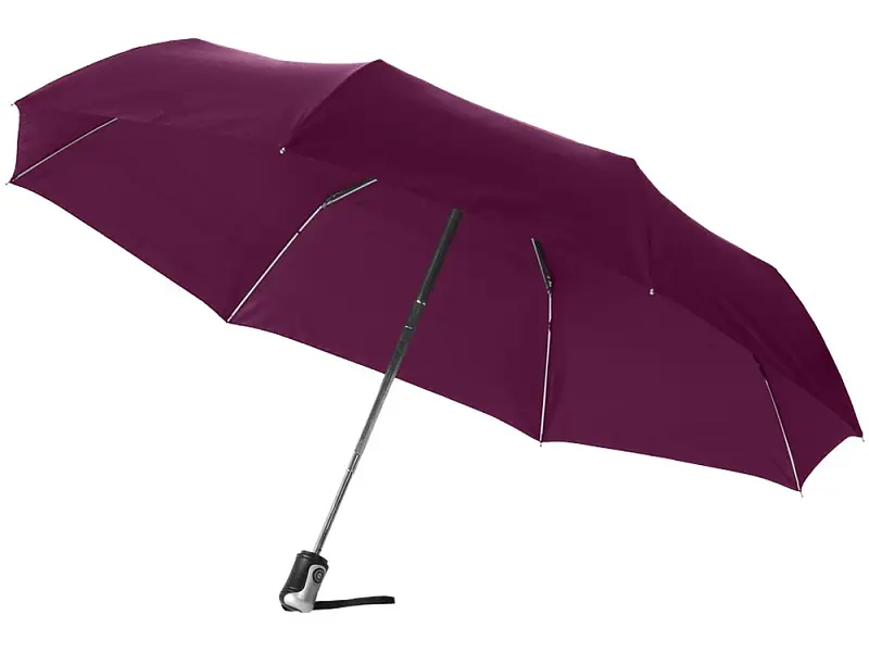 Зонт Alex трехсекционный автоматический 21,5, бургунди - 10901614