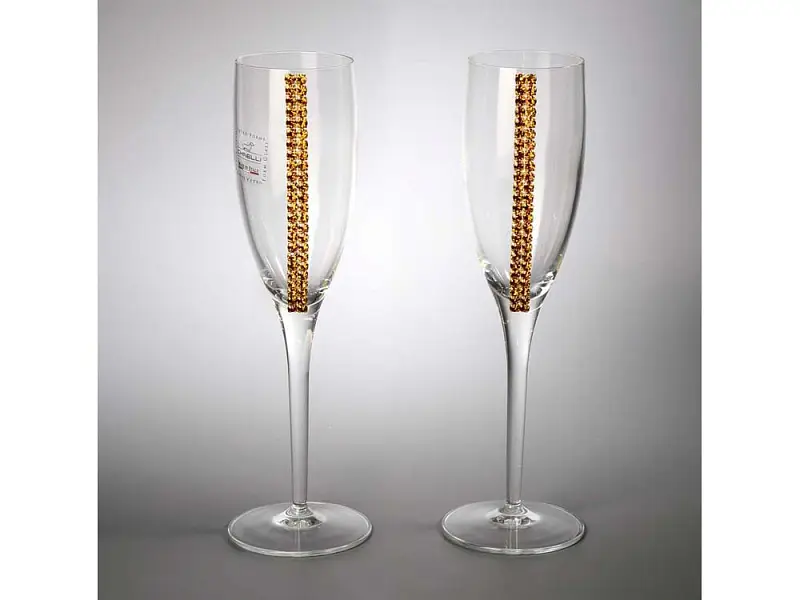 Бокалы для шампанского с кристаллами Swarovski Chinelli - 65670