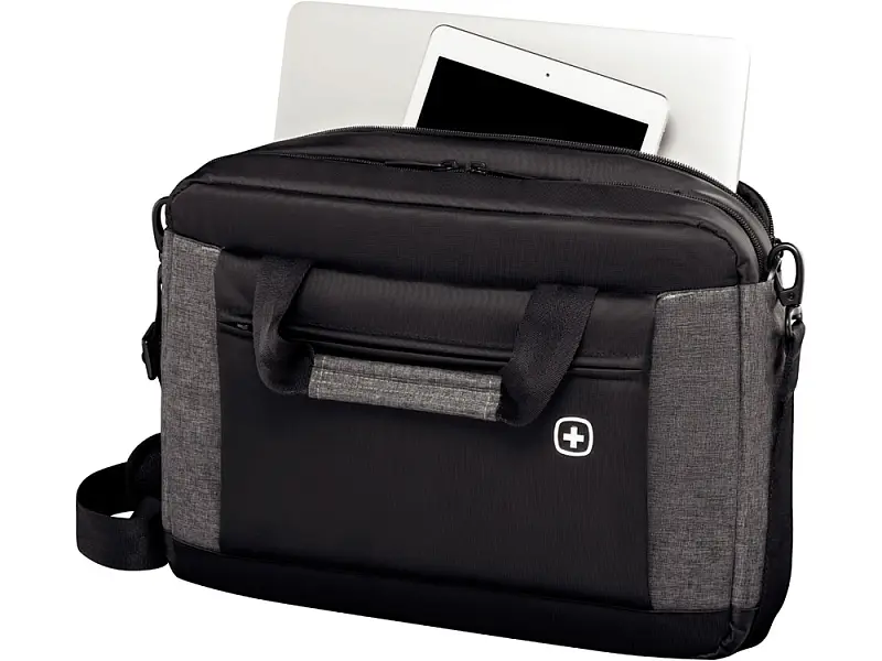 Портфель для ноутбука 16'' WENGER Underground, черный/серый, полиэстер, 43 x 9 x 31 см, 9 л - 73352