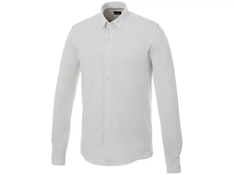 Мужская рубашка Bigelow из пике с длинным рукавом, белый - 3817601XS