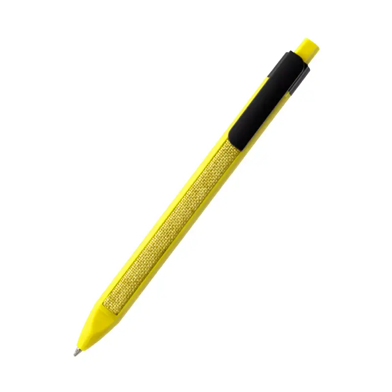 Ручка пластиковая с текстильной вставкой Kan, желтая - 1001.06