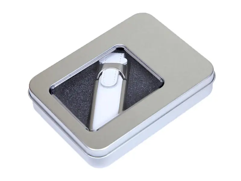 Металлическая коробочка G04 серебряного цвета с прозрачным окошком - 6027.00