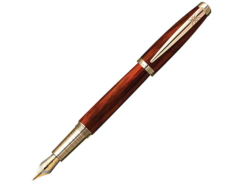 Ручка перьевая Pierre Cardin MAJESTIC с колпачком на резьбе, коричневый/черный/золото - 417564