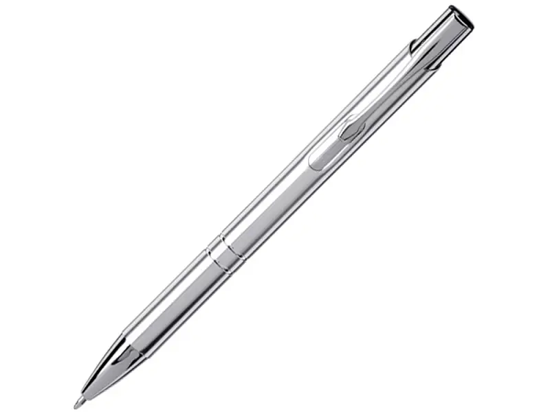 Кнопочная шариковая ручка Moneta из анодированного алюминия, синие чернила, хром - 10716310