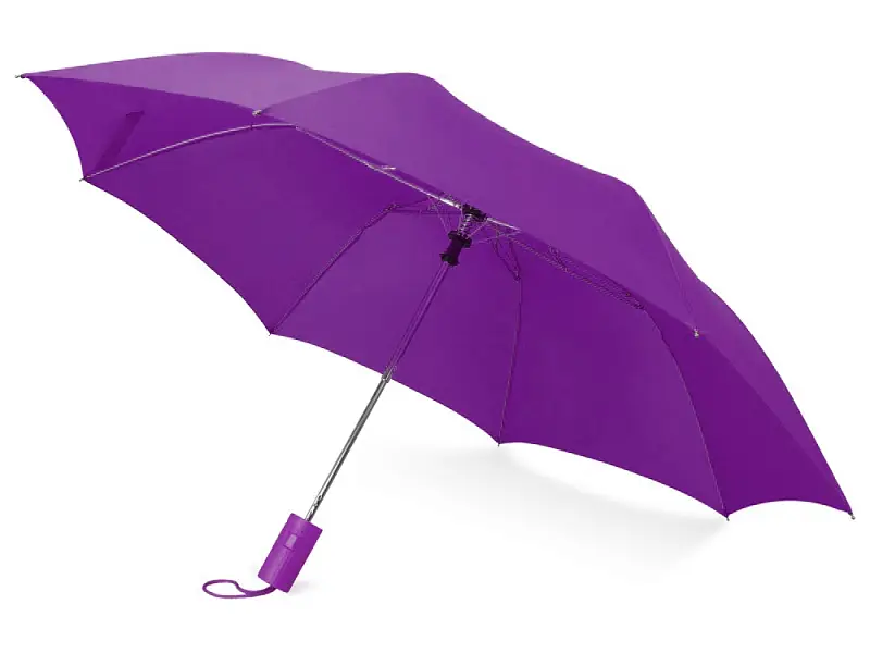 Зонт складной Tulsa, полуавтоматический, 2 сложения, с чехлом, фиолетовый - 979093