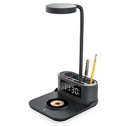 Настольный органайзер Crolly c беспроводной зарядкой 15W и лампой