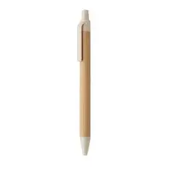 Push button ball pen in bamboo