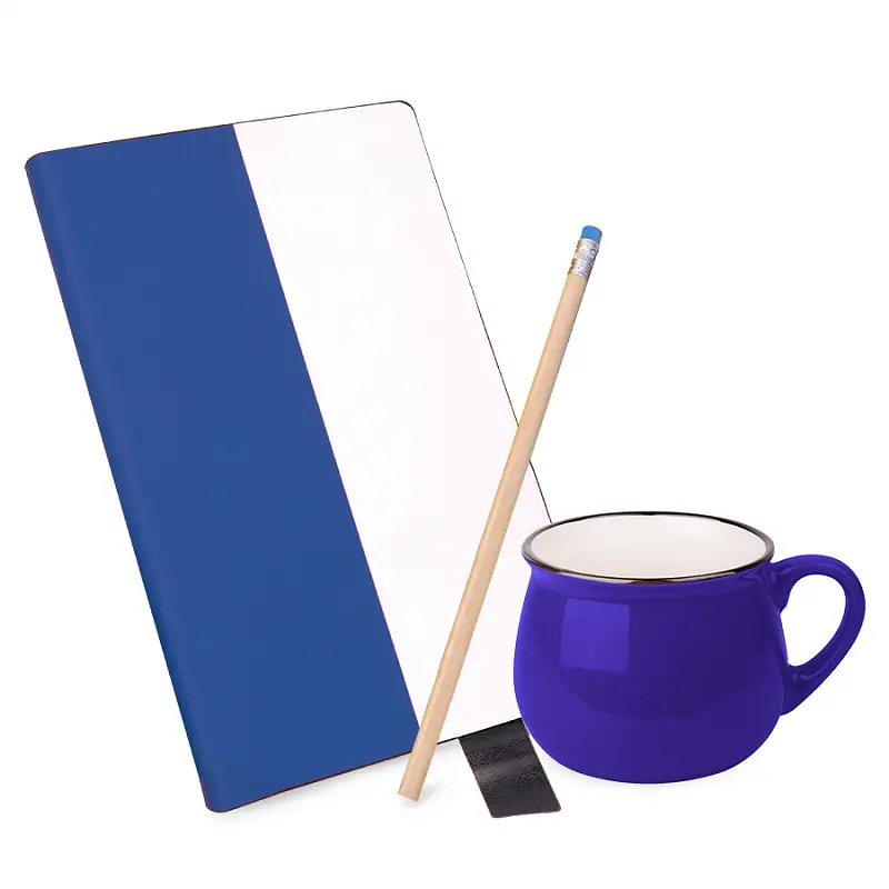 Подарочный набор LAST SUMMER: бизнес-блокнот, кружка, карандаш чернографитный, синий - 39493/24