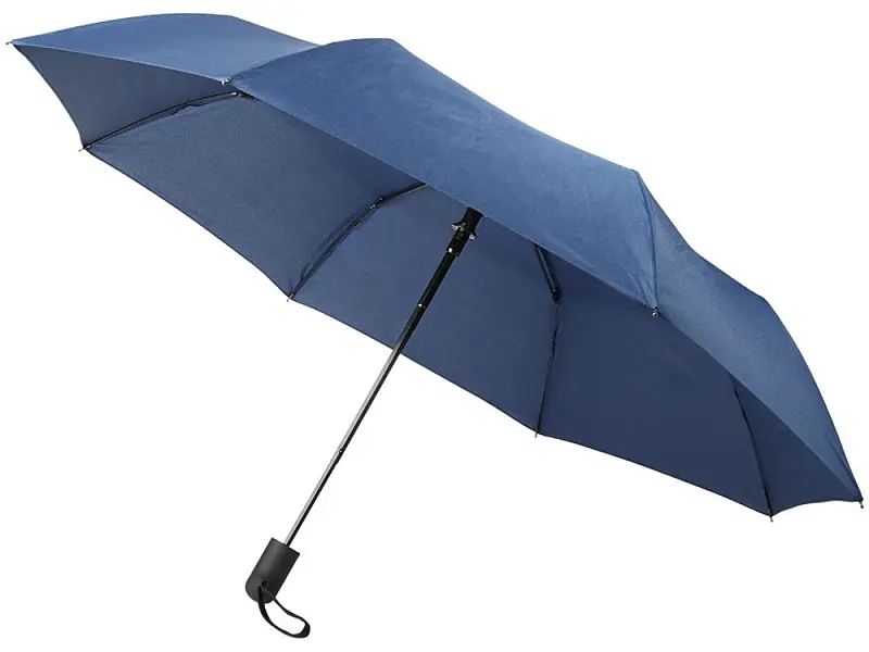 Складной полуавтоматический зонт Gisele 21 дюйм, темно-синий - 10914203