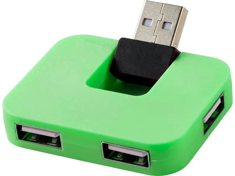 USB Hub Gaia на 4 порта, зеленый - 12359803