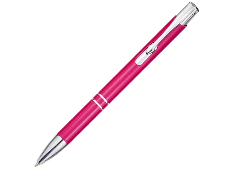 Алюминиевая шариковая кнопочная ручка Moneta, черные чернила, фуксия - 10744009