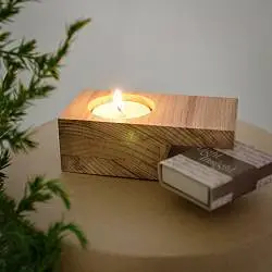 Набор Light Insight, коробка: 11,5х7,3х6 см; подсвечник: 10х5,1х3,4 см; свеча: диаметр 3,8 см