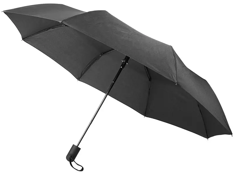 Складной полуавтоматический зонт Gisele 21 дюйм, черный - 10914201