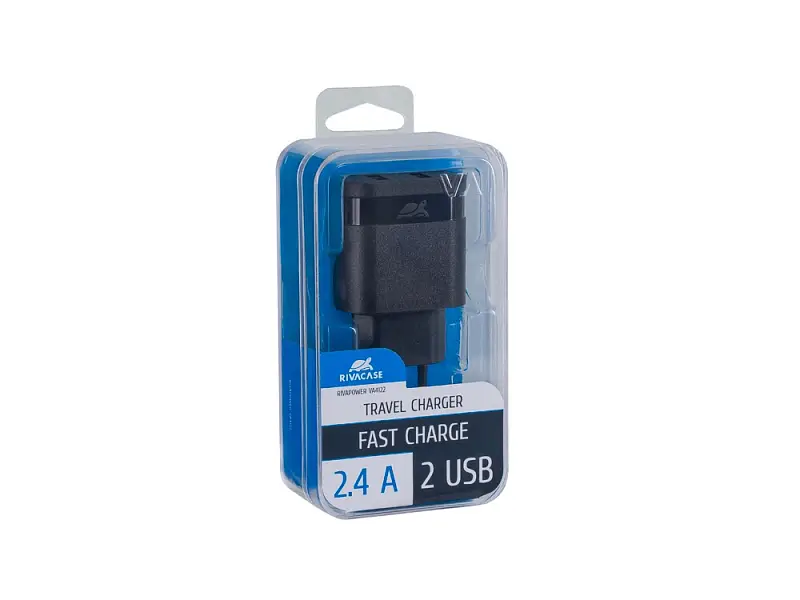 Сетевое зарядное устройство, 2 USB / 2.4 A, черный - 94089