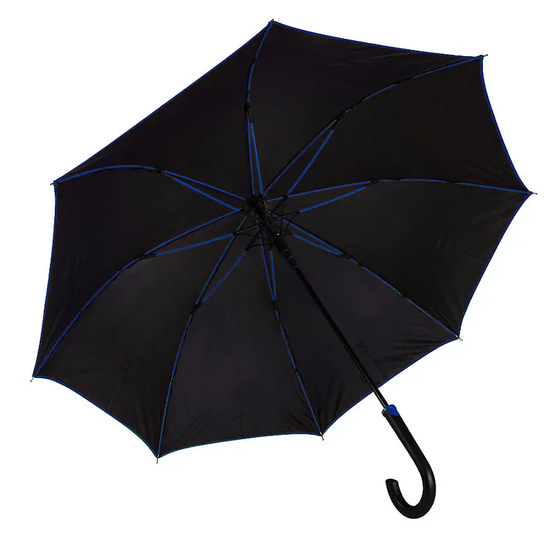 Зонт-трость BACK TO BLACK, пластиковая ручка, полуавтомат - 7432/24