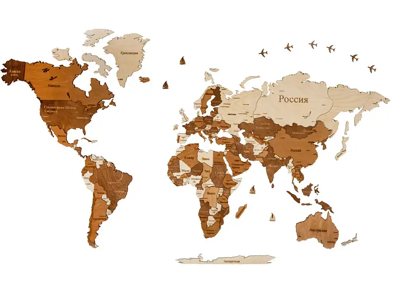 Интерьерная карта мира World - 625348