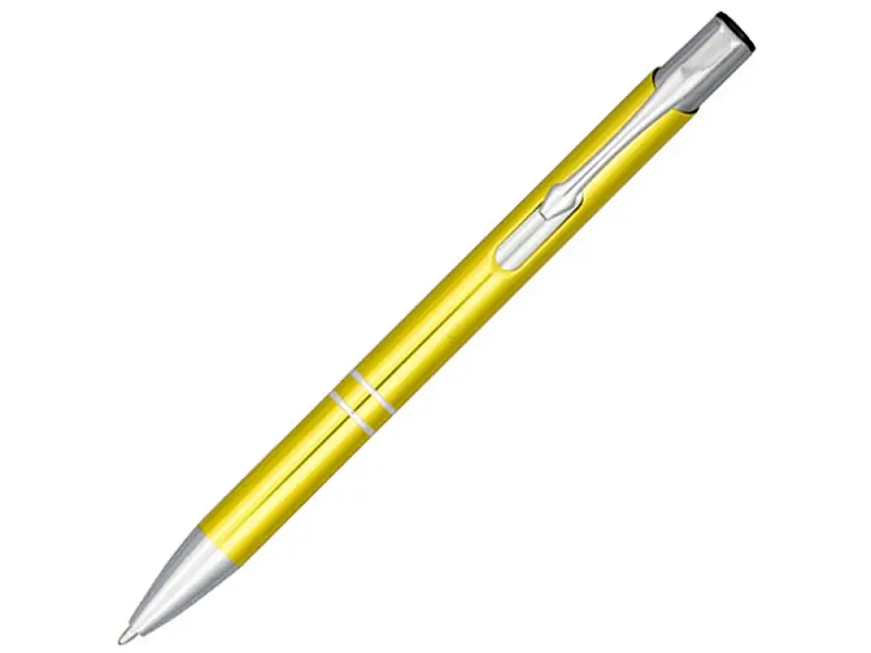 Кнопочная шариковая ручка Moneta из анодированного алюминия, синие чернила, желтый - 10716307