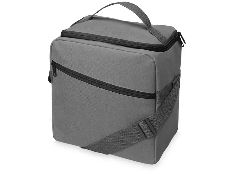 Изотермическая сумка-холодильник Classic c контрастной молнией, серый/черный - 938607