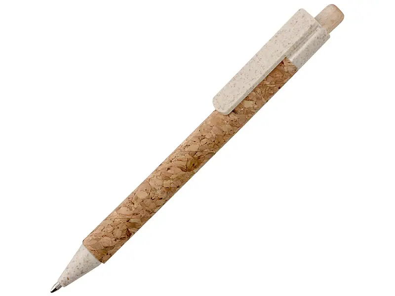 Ручка из пробки и переработанной пшеницы шариковая Mira, пробка/бежевый - 11575.16