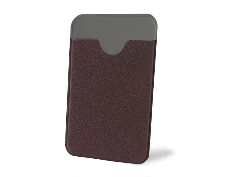 Чехол-картхолдер Favor на клеевой основе на телефон для пластиковых карт и и карт доступа, коричневый - 7319.09