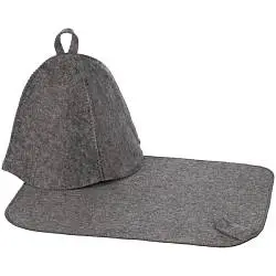 Набор для бани Heat Off с ковриком, коврик 32х43 см; шапка: клин 18х24 см, диаметр 25 см