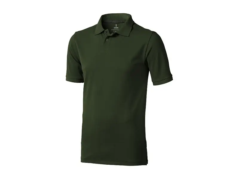 Calgary мужская футболка-поло с коротким рукавом, армейский зеленый - 3808070S