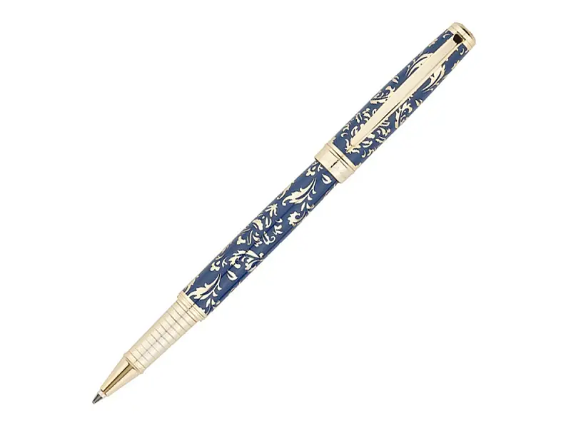 Ручка - роллер Pierre Cardin RENAISSANCE. Цвет - синий и золотистый. Упаковка В-2. - 417597