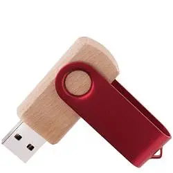 Флешка TWIST WOOD COLOR Темное дерево с салатовым 4014.32.15.64ГБ