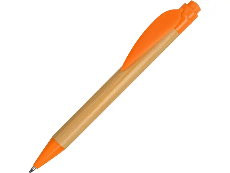 Ручка шариковая Листок, бамбук/оранжевый - 18480.13