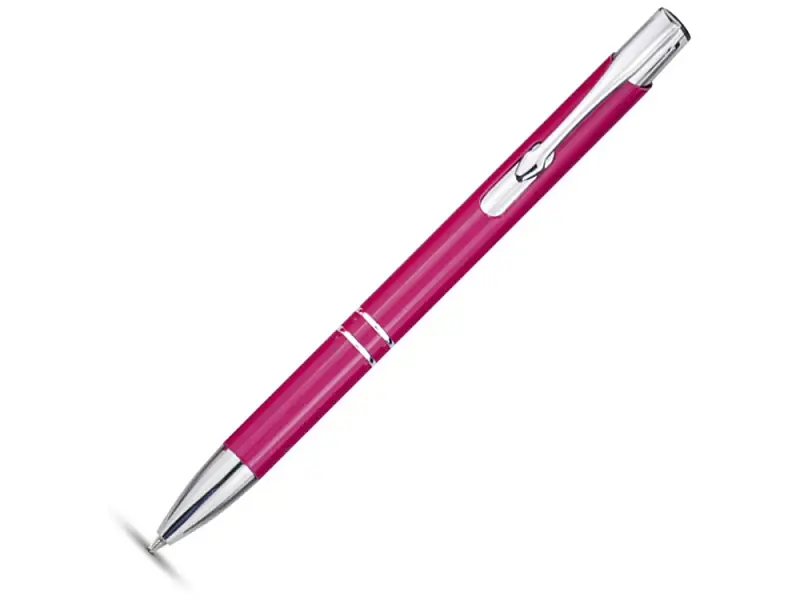 Алюминиевая шариковая кнопочная ручка Moneta, синие чернила, розовый - 10710509