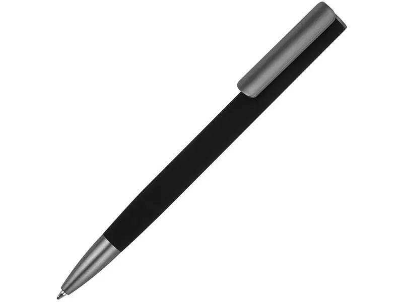 Ручка металлическая шариковая Insomnia софт-тач с зеркальным слоем, черная с серым - 11582.07