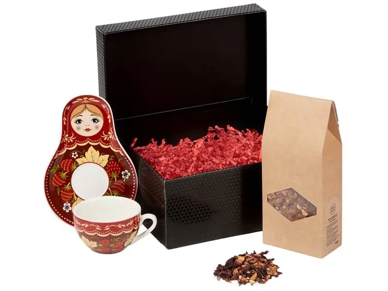 Подарочный набор: чайная пара, чай Глинтвейн, черный - 94824