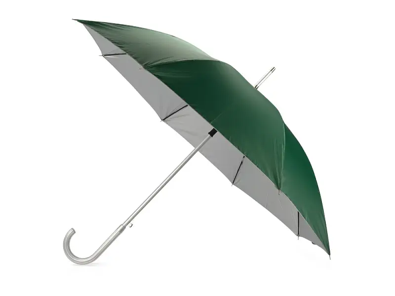 Зонт-трость полуавтомат Майорка, зеленый/серебристый - 673010.05
