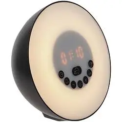 Лампа-колонка dreamTime для пробуждения светом и музыкой, 16x10x16 см; упаковка: 18,5x18,5x10,5 см